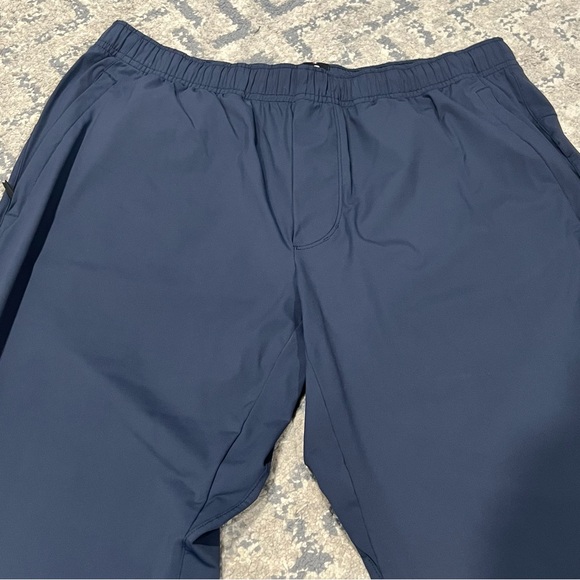 Men’s Navy Blue Four Laps Silky Active Pants Joggers Track Pants Large Elastic - Picture 3 of 7